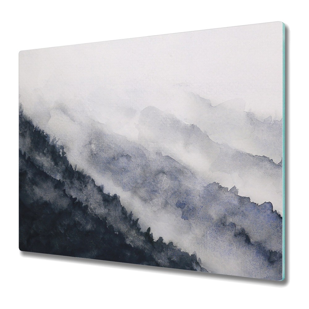 Glass Cutting Board Worktop Saver Foggy Landscape Art Painting 60x52