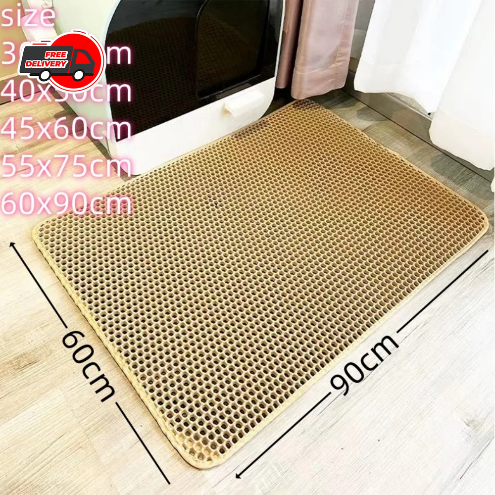 Large EVA Cat Litter Mat Double Layer Waterproof Pet Toilet Box Carpet Pad