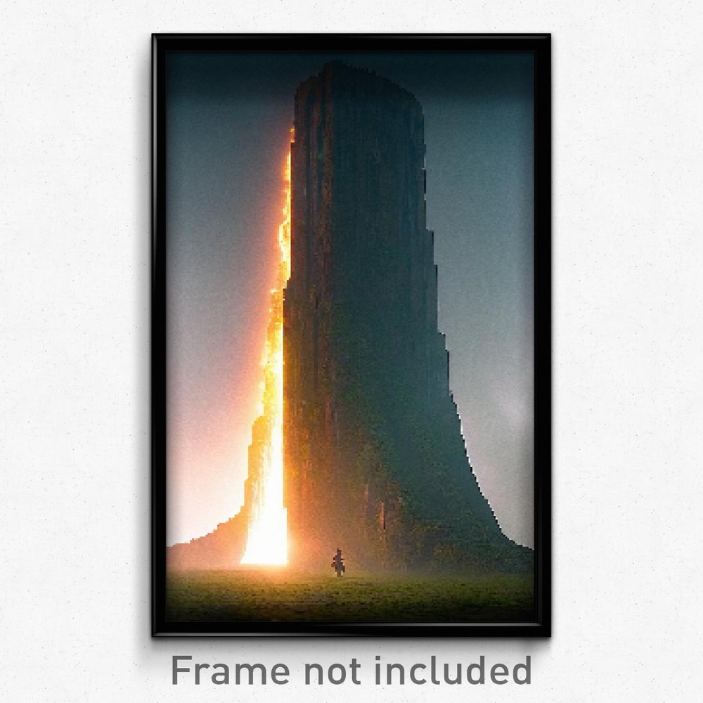 Pixel Art Poster - Colossal Slit (8 Bit Psychedelic Trippy Video Game Print)