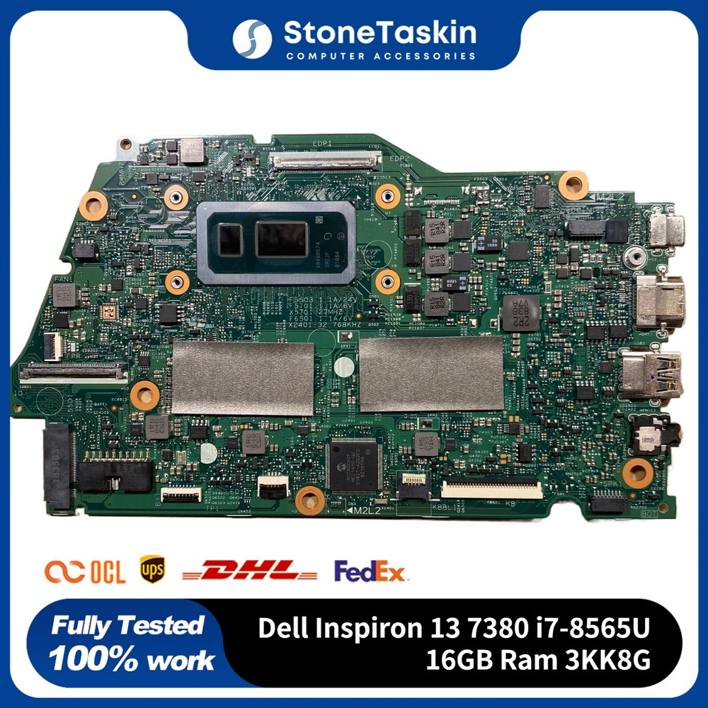 For Dell Inspiron 13 7380 Motherboard Intel i7-8565U 16GB Ram 3KK8G