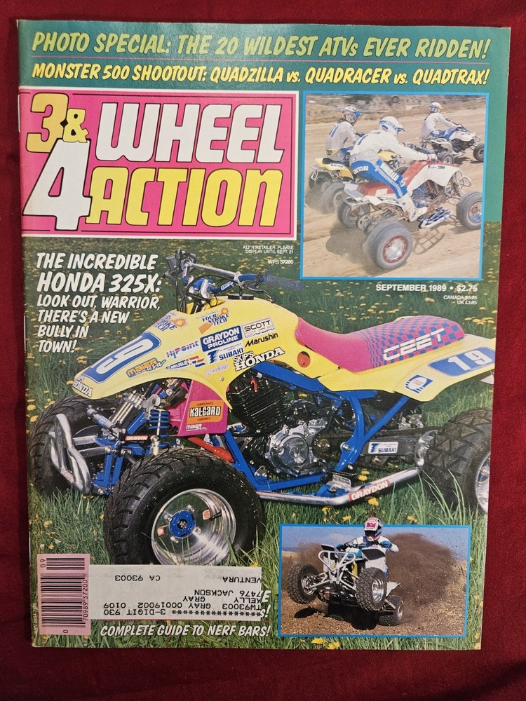 3&4 Wheel Action Honda 325X  ATV Magazine Sept 1989 Vol. 6 Rare! Vintage