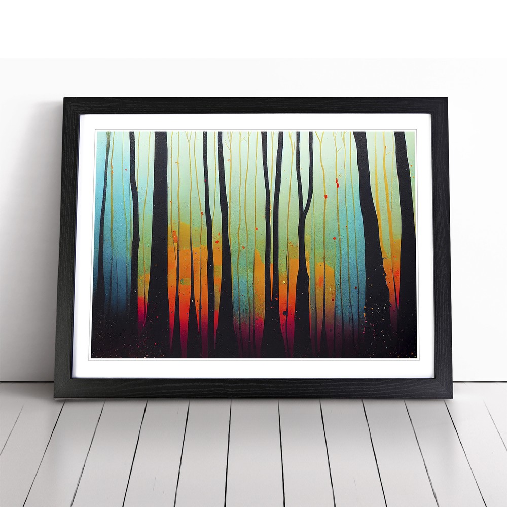 Splashed Forest Vol.1 Abstract Wall Art Print Framed Canvas Picture Poster Decor