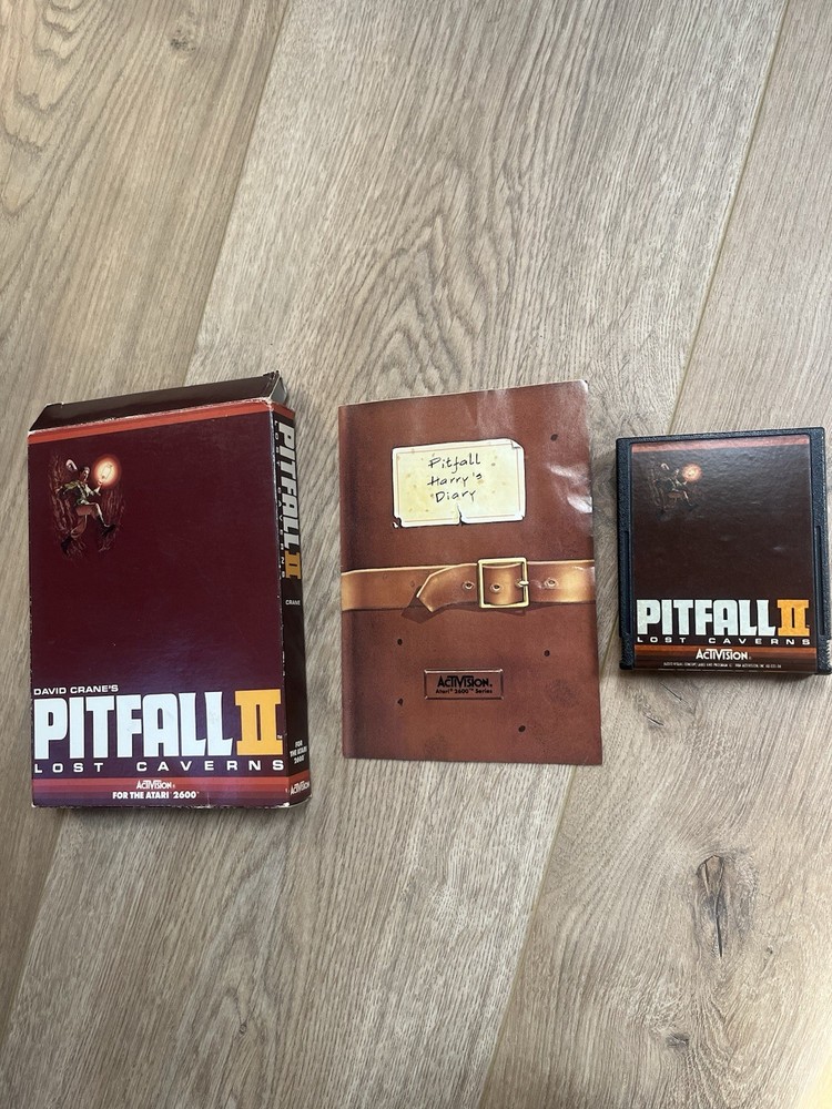 Pitfall II 2 Lost Caverns (Atari 2600, 1984) Complete In Box CIB w/ Manual