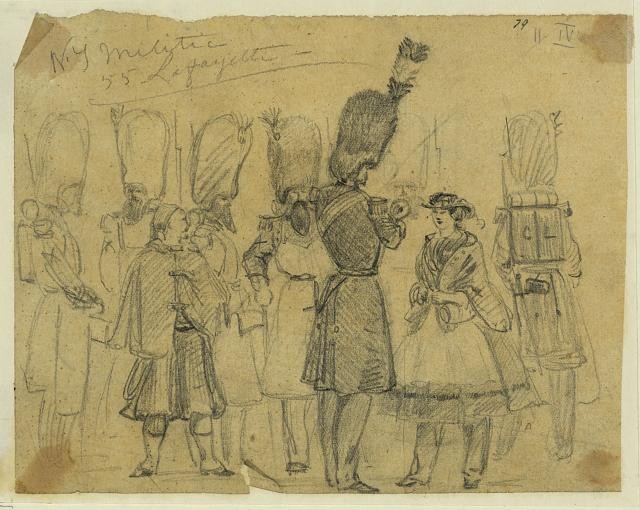 New York Militia,Zouaves,Soldiers,American Civil War,Alfred Rudolph Waud,c1862