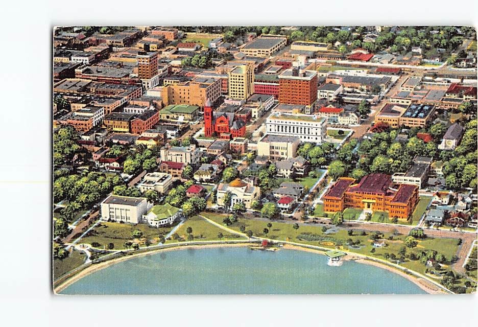 Postcard Aerial View of the Business Section of Orlando Florida USA