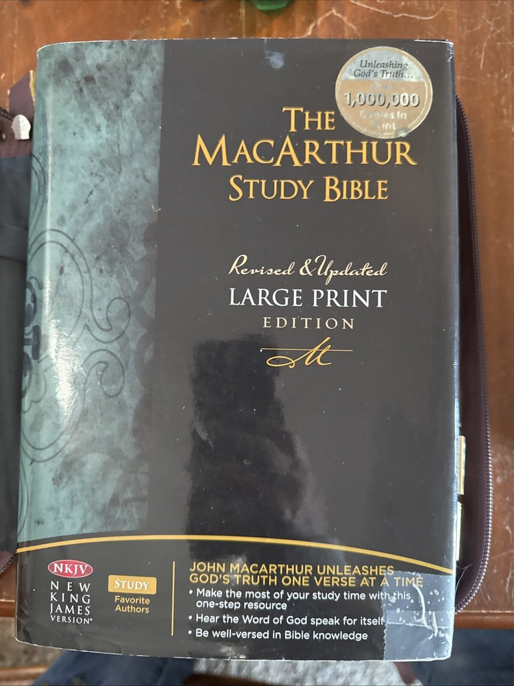 MacArthur Study Bible Large Print NKJV Edition by John MacArthur W Carrying Case