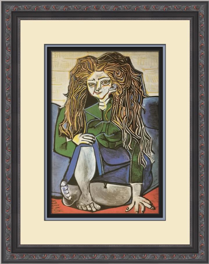 Pablo Picasso Portrait of Madame Helene Parmelin Custom Framed Print