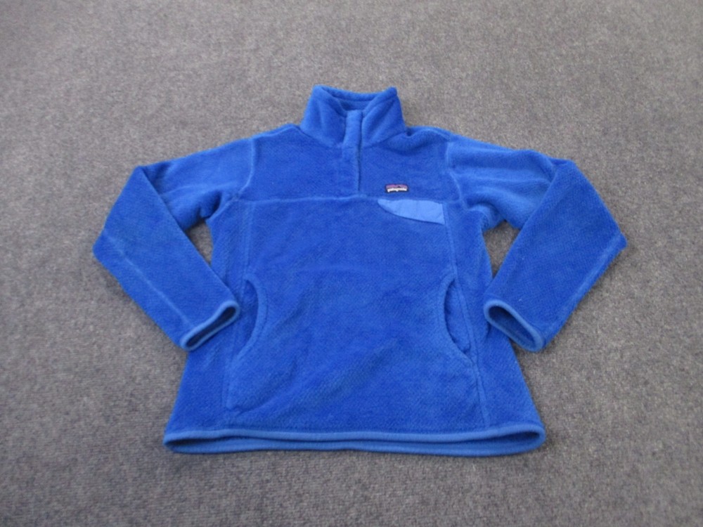 Patagonia Jacket Womens S Blue Snap T Fleece Fuzzy Sweater Outdoors Camping