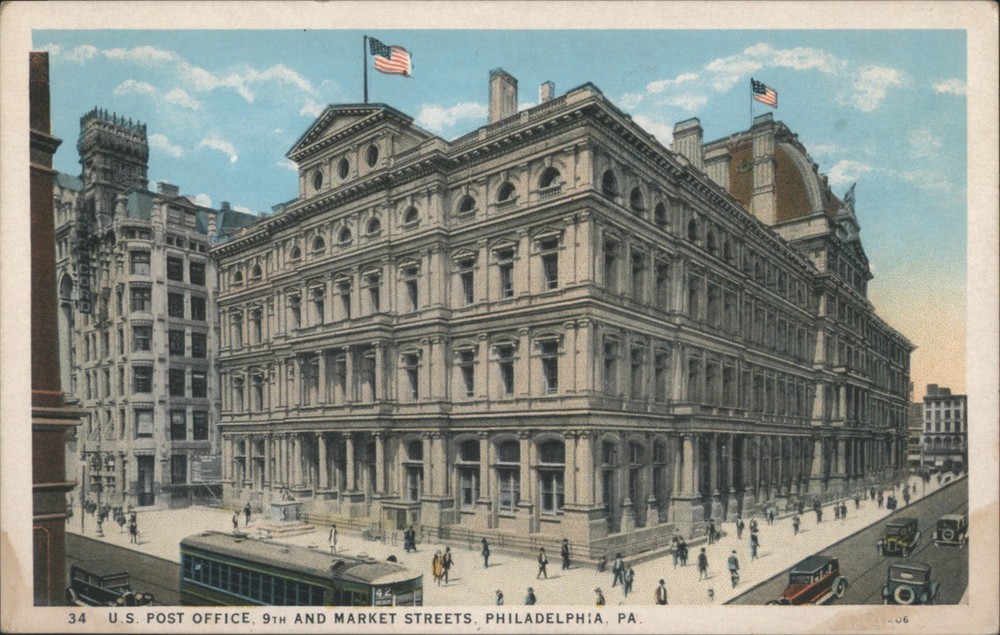 PHILADELPHIA, Pennsylvania PA U.S. Post Office, 9th Market Streets Postcard