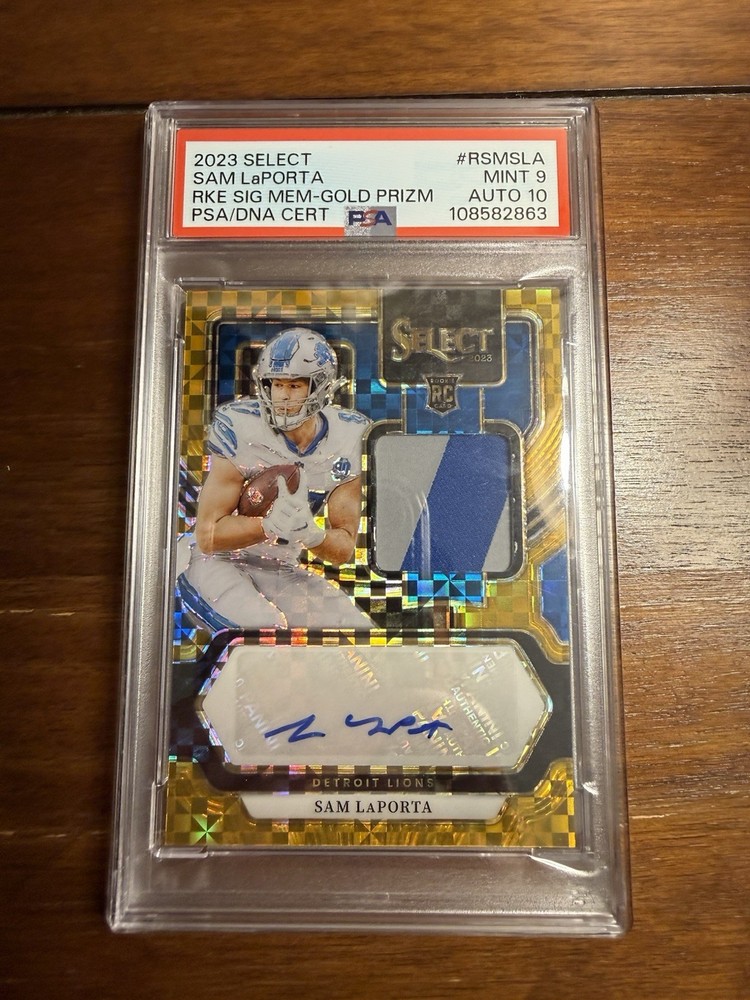 2023 Panini Select - Rookie Signature RPA  Sam LaPorta #RSM-SLA Gold Prizm /10