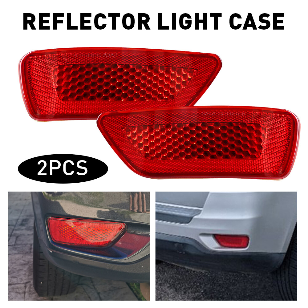 Red Lens Rear Bumper Reflectors For 2011-2020 Jeep Grand Cherokee WK2, Compass