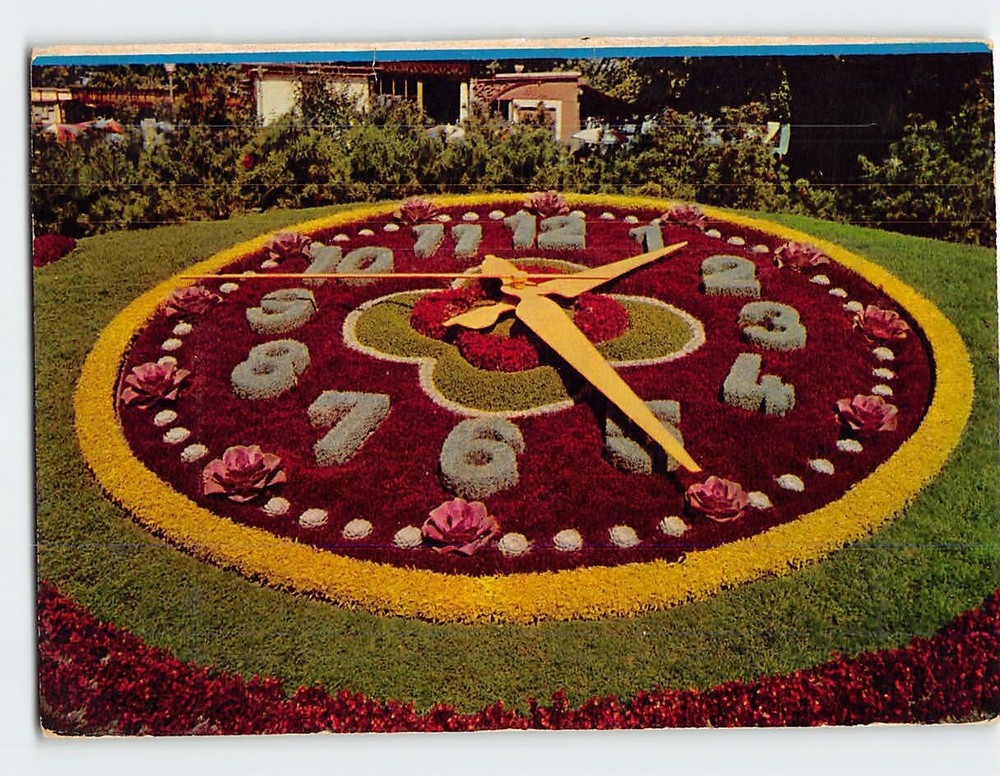 Postcard Flower Clock Geneva Switzerland