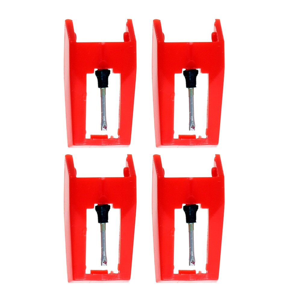 4Pcs Red Phonograph Record Player Needles Replacement Stylus for