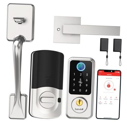 Biometric Fingerprint Smart Lock with Front Door Handle – Keyless Entry Secure Access  