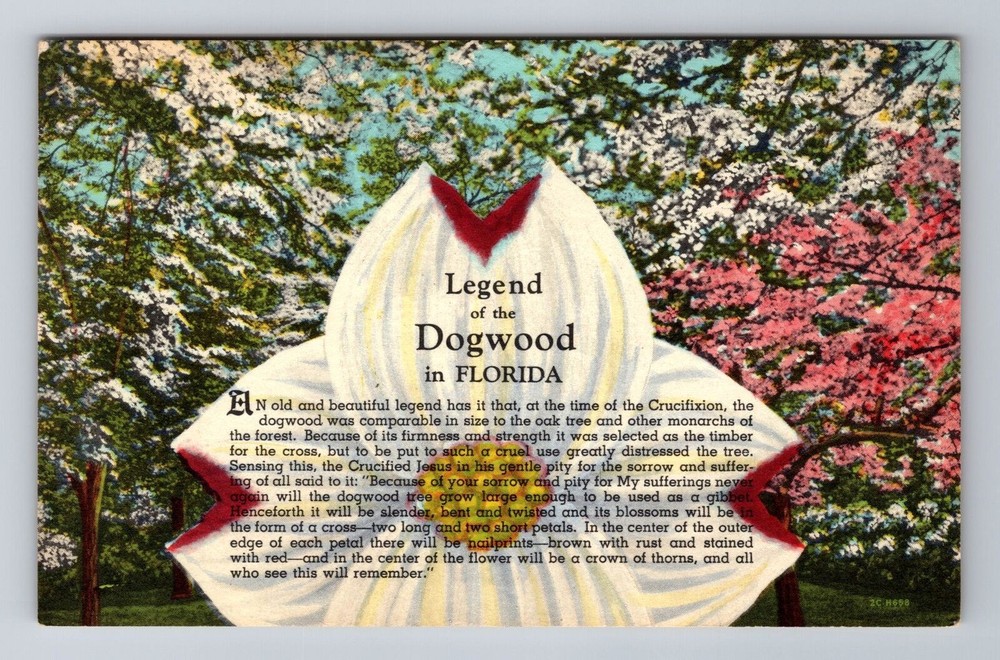 FL-Florida, Legend Of The Dogwood, Antique, Vintage Souvenir Postcard