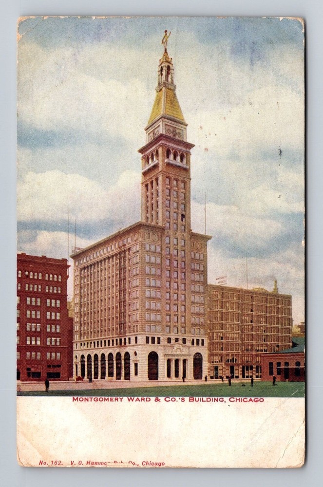 Chicago IL-Illinois Montgomery Ward and Co's Building Vintage Postcard
