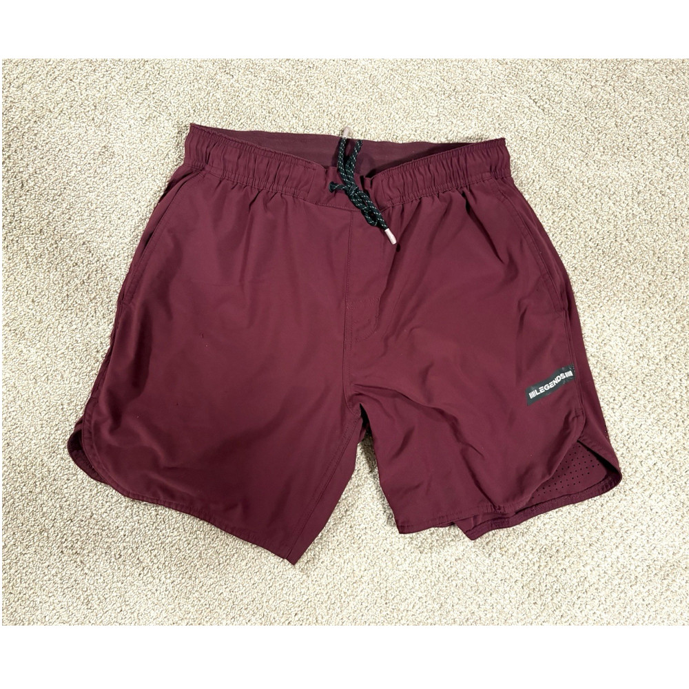 Legends Men's Maroon running Athletic Shorts Quick Dry Pockets Size M