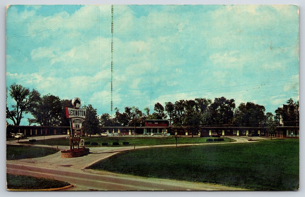 Roadside~Kentucky~Lexington Motor Inn Inc Entrance Sign~Postmarked~Vtg Postcard
