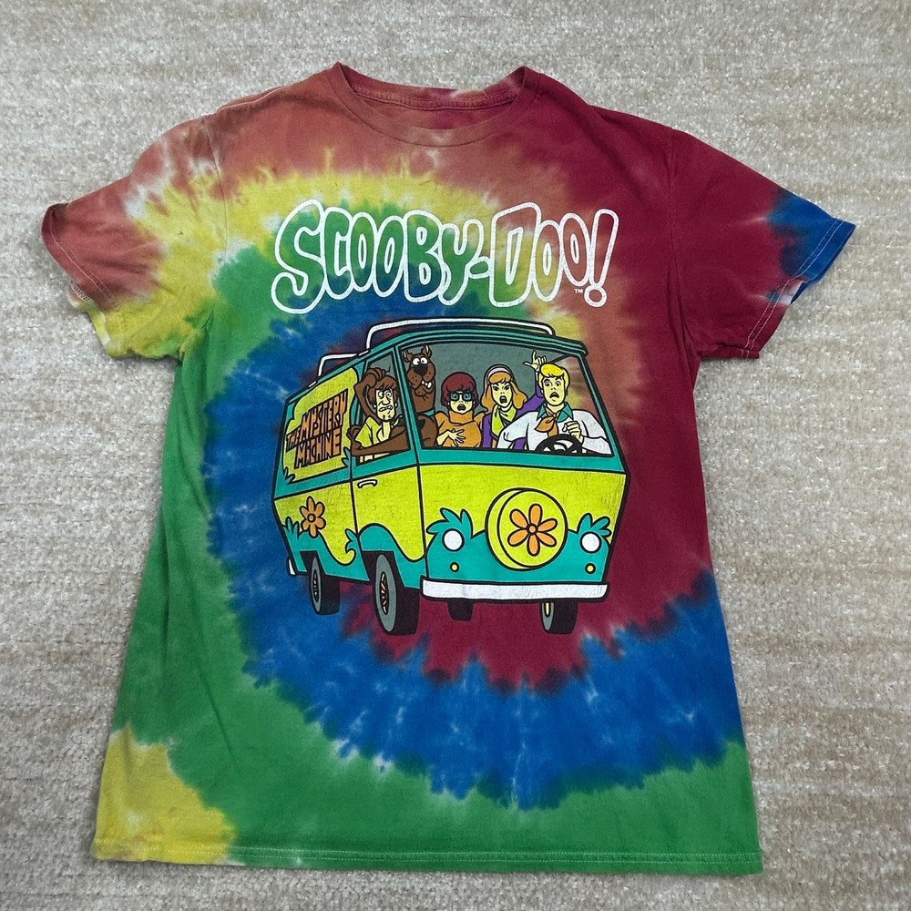 Scooby-Doo T-Shirt Mens M Tie Dye Mystery Machine Van Graphic Short Sleeve