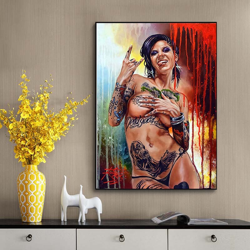 Tattoo Women Bar Canvas Painting Art Hanging Punk Poster and PrintsWall Pictures