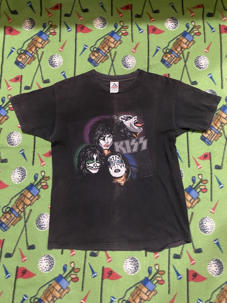 VINTAGE Y2K 00S KISS BAND MUSIC PUNK GOTH BLACK TEE T SHIRT MENS M MEDIUM