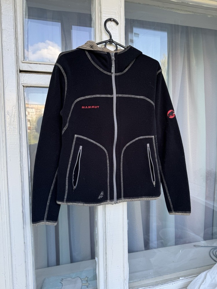 Mammut Jacket Womens S Black Full Zip Logo Fleece Lined Soft Shell Coat Outdoor