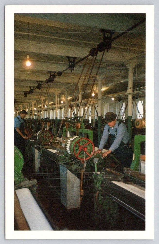 Boott Mills Weaving Room Lowell MA Industrial Revolution Postcard