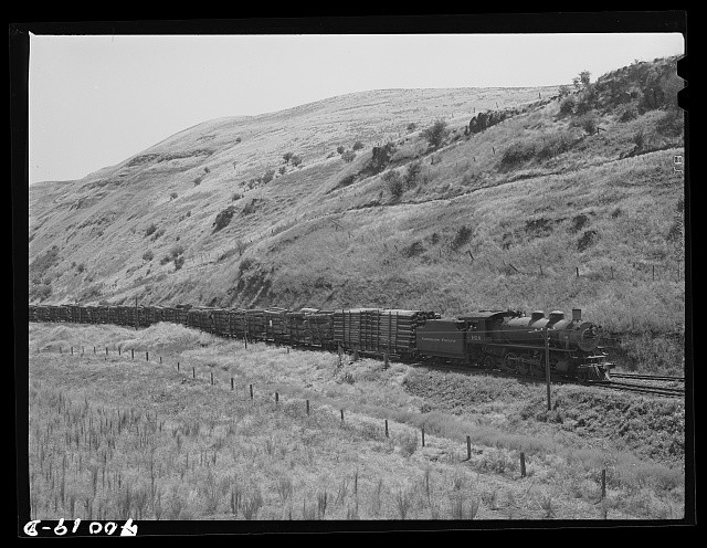 Photo:Spalding Junction Idaho 1941 Logging Train Steam Locomotive