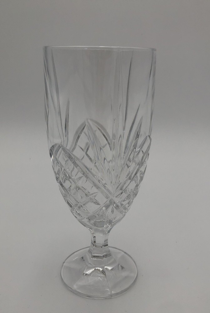 Godinger DUBLIN Shannon Crystal Iced Tea Glass Cut Criss Cross Fan