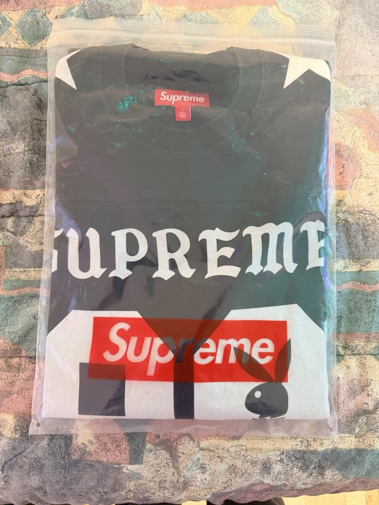 Large - Supreme®/Playboy® L/S Football Top Black Size L - In Hand Ships NOW!