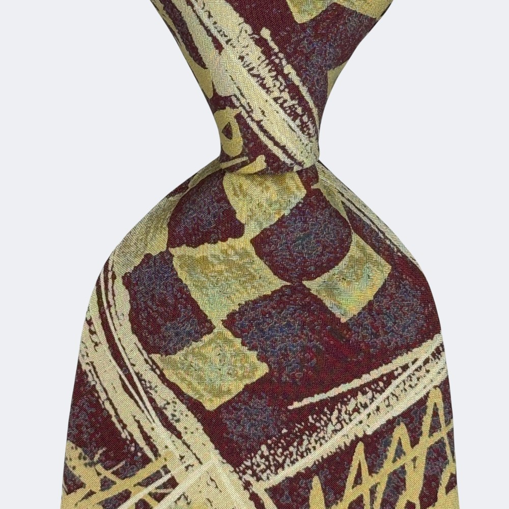 Issey Miyake Tie Silk Vintage Necktie Abstract Design Multi Color Made In Japan
