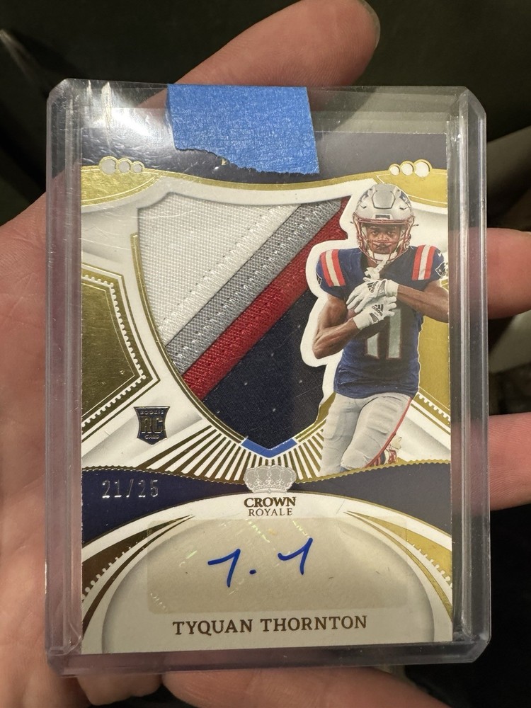 2022 Panini Chronicles - Crown Royale Silhouette Autographs Tyquan Thornton #CRS-TYT Prime /25 (AU, MEM, RC)