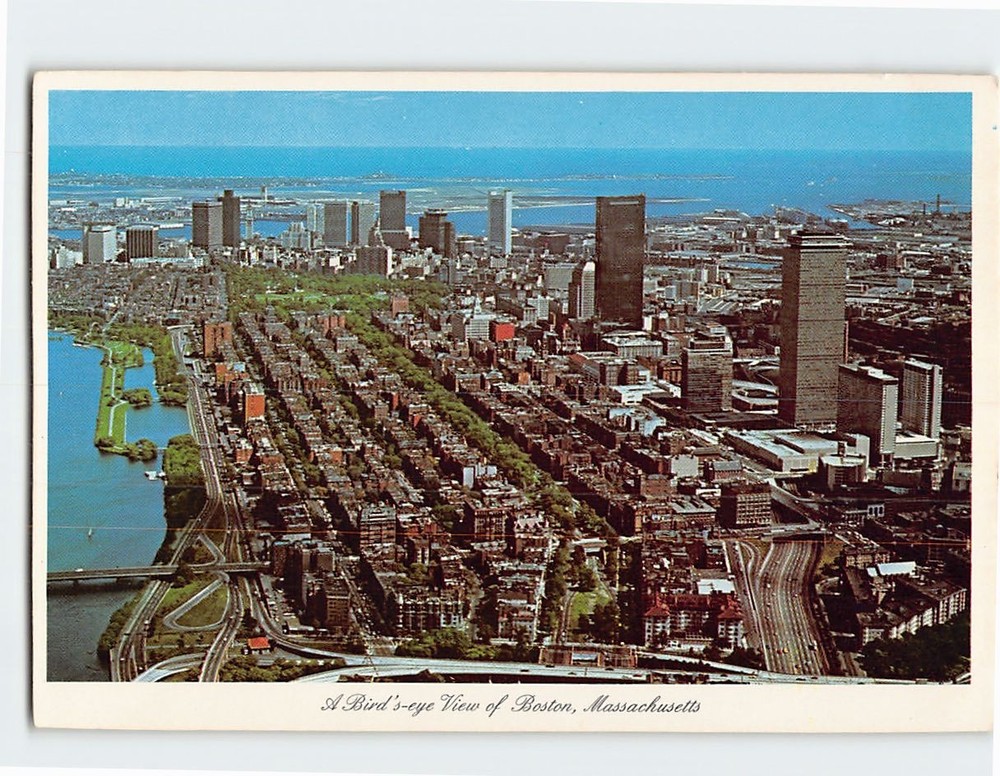 Postcard A Birds eye View of Boston Massachusetts USA