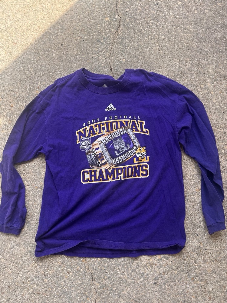 Vintage Adidas LSU National Champions Long Sleeve T Shirt Large
