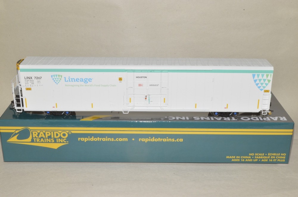 HO scale Rapido-Trains Lineage Food Greenbrier 7780 77' reefer car train HOUSTON