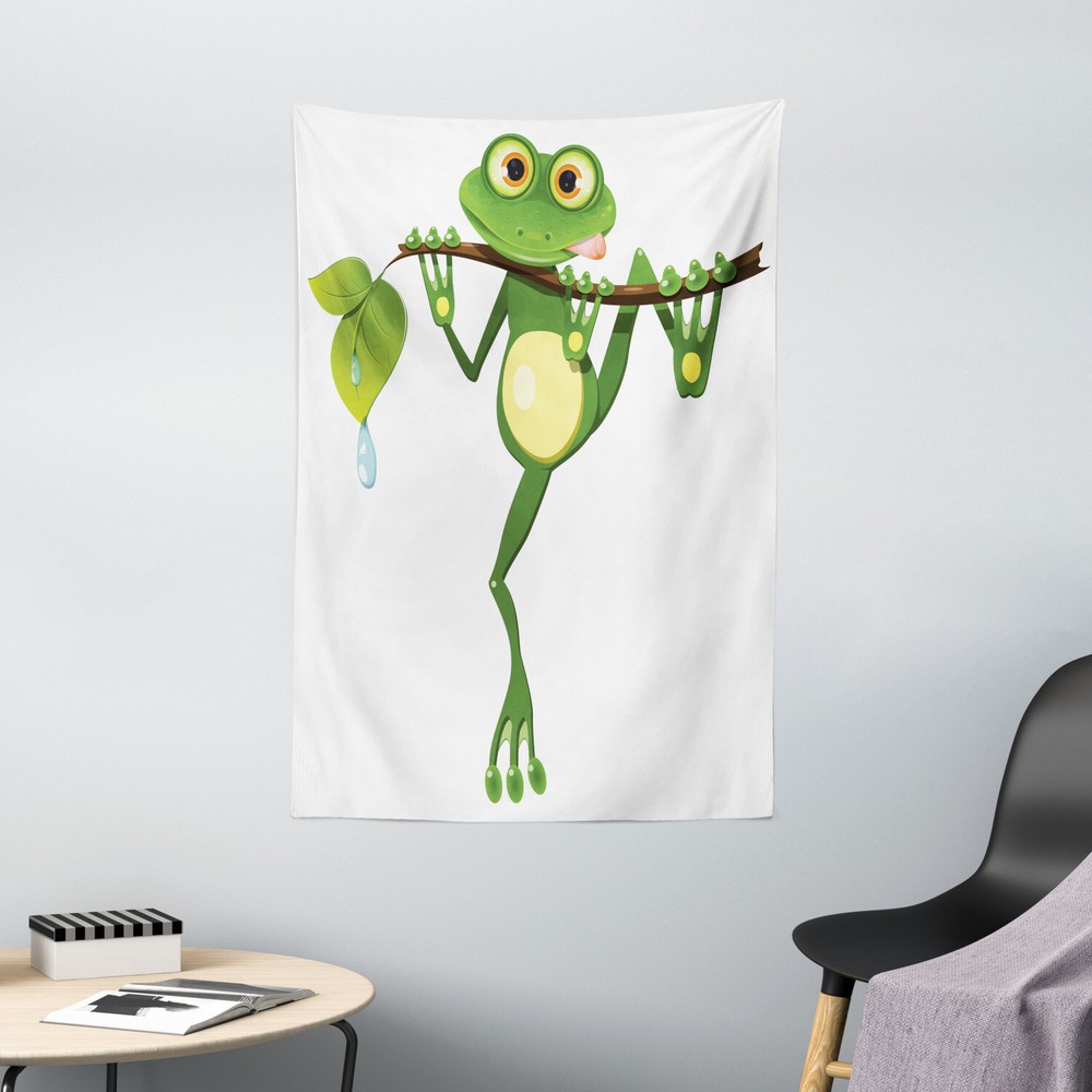 Animal Tapestry Frog on Branch Jungle Print Wall Hanging Decor