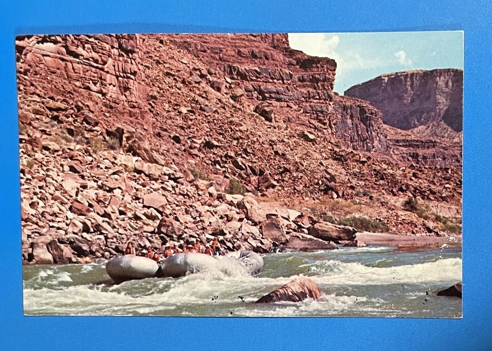 Vintage Colorado River Rafting PETLEY PostCard Lees Ferry to Grand Canyon AZ 60s
