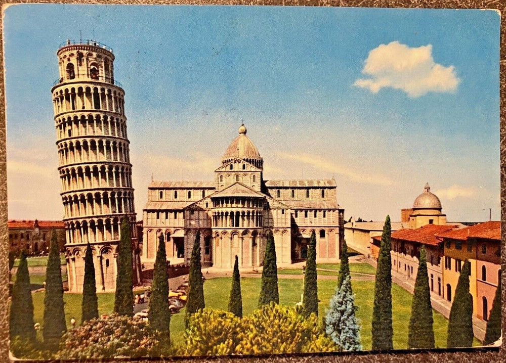 Vintage postcard: Leaning Tower of Pisa and Cathedral, Italy, unposted