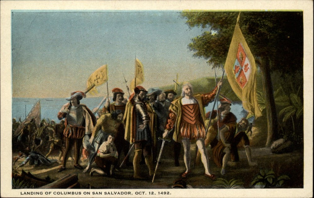 Washington DC Rotunda Columbus Landing San Salvador 1492 unused postcard