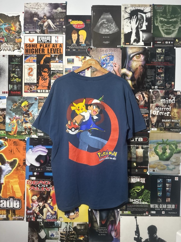 Vintage 1990s Pokemon Ash Pikachu Official Nintendo Adult T-Shirt XL