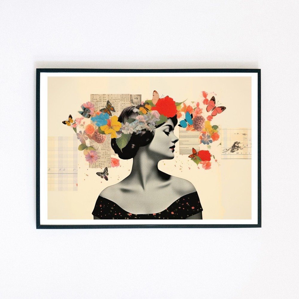 Abstract Love Heart Pop Art Retro Wall Print 7x5 Portrait Collage-image