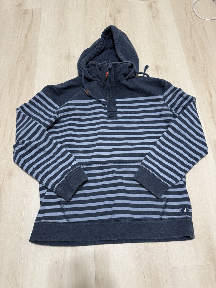 Women’s Size Large Sperry Striped Cotton Hoodie -  Blue
