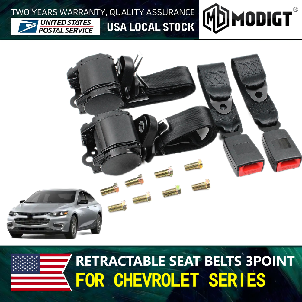 3 Point Adjustable Safety Seat Belt Strap Car Vehicle Belt for Chevry Astro US