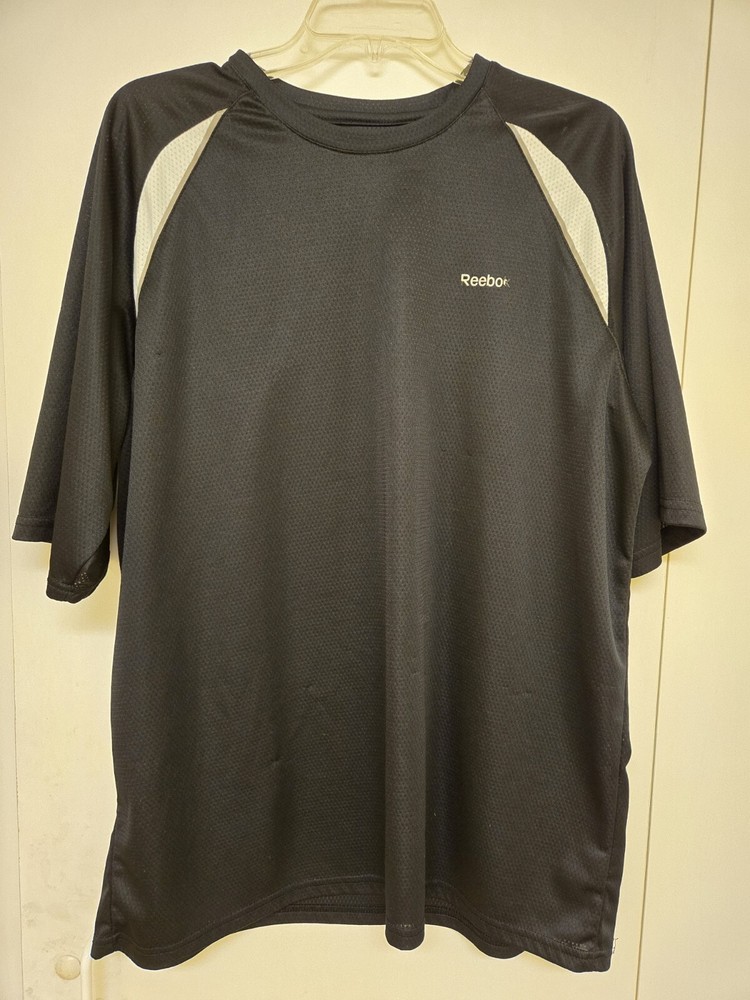 Reebok Play Dry Golf Tech Textured Wicking Black With White XL