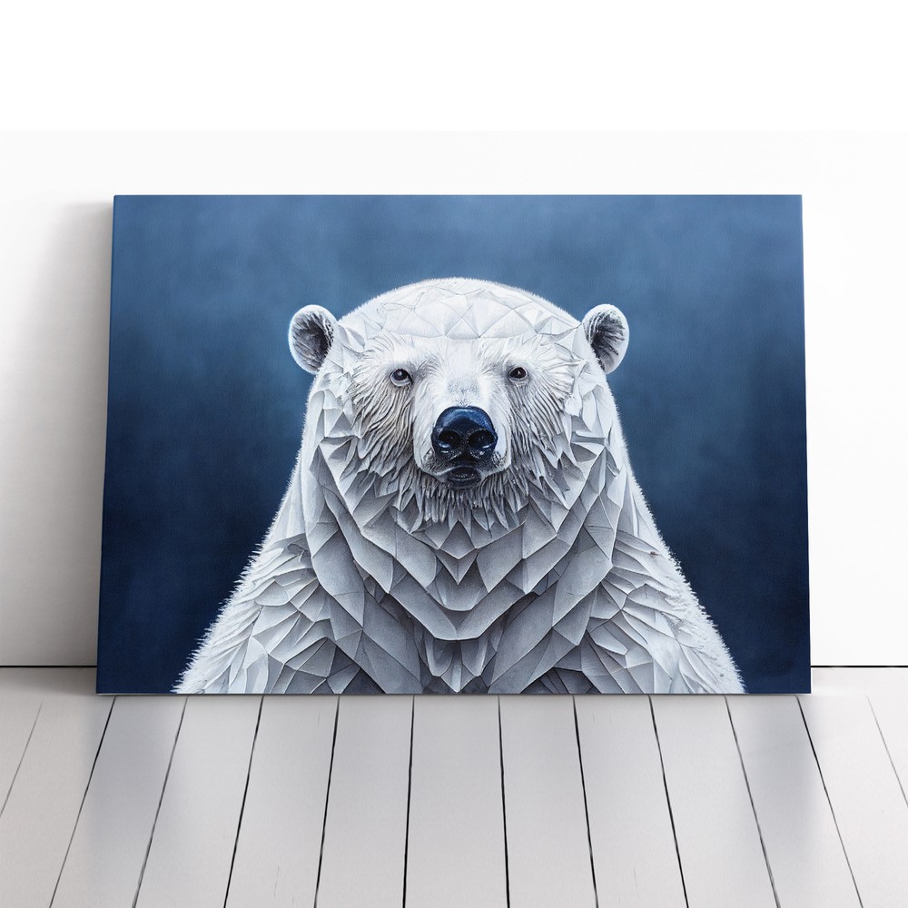 Polar Bear Canvas Wall Art Framed Print for Living Room Decor
