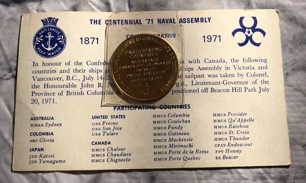 Vintage USN Navy 1971 Naval Assembly Coin in Orig. Packaging and Card