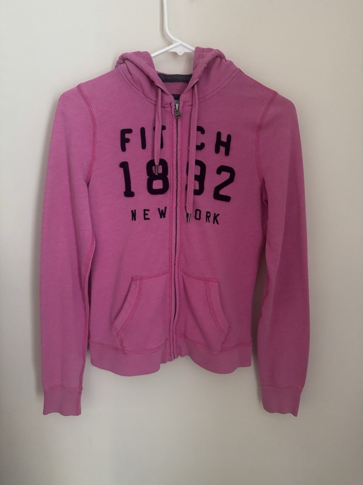 Abercrombie & Fitch Y2K Pink Zip Up Hoodie Jacket Women’s Size Small