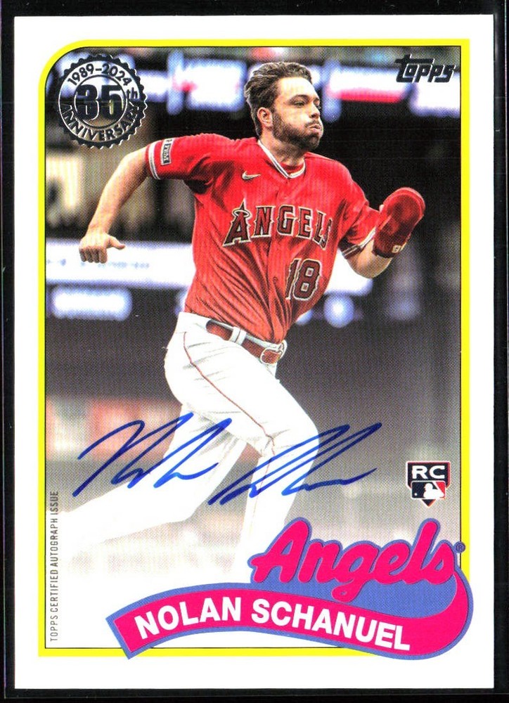 2024 Topps Nolan Schanuel 1989 35th Anniversary Auto Series 2 RC Angels