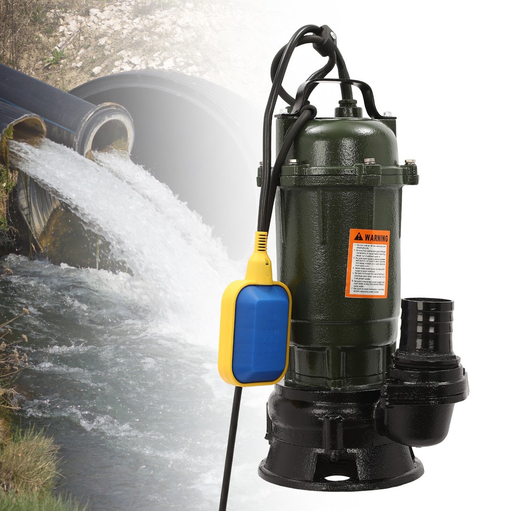 110v Effluent/Sewage Pump, Submersible Basement Sewer Pump 3420rpm 0.5KW