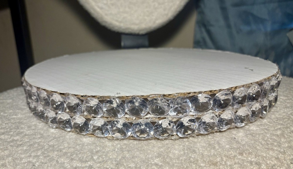 Double Row Rhinestone Cake Stand 12” Wedding Birthday Bridal Baby Shower